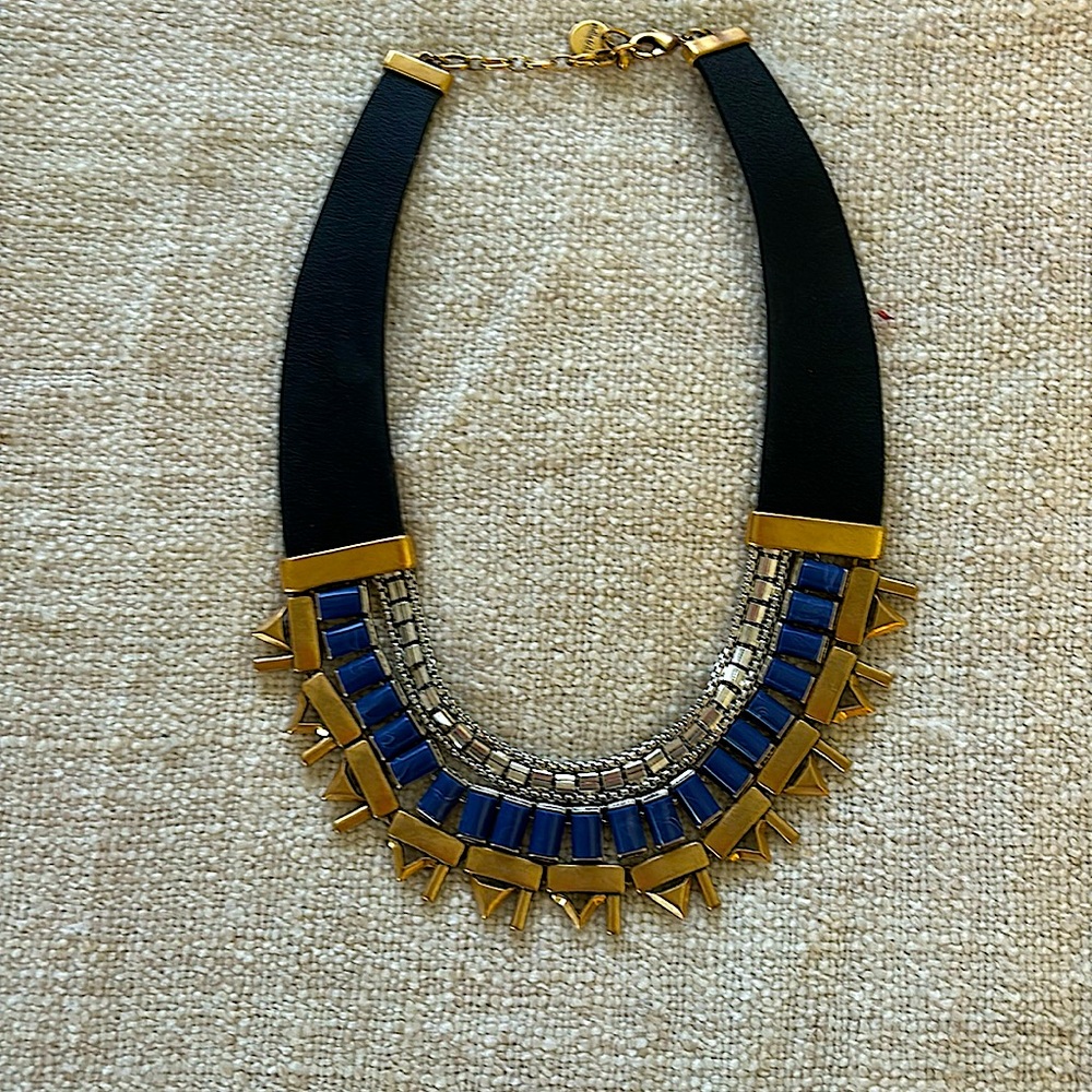 :: Stella & Dot Natalie Leather/Cobalt Necklace